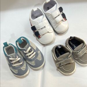 Nautica and other brands bundle of 3 pair infant shoes EUC